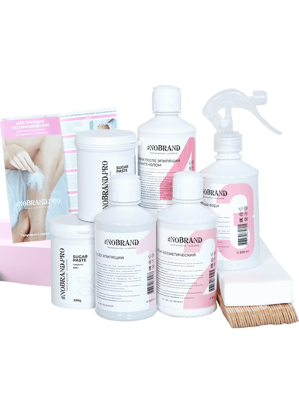 Набор для шугаринга NOBRAND.PRO 9в1: паста*2, гель, тальк, шпатели, полоски, вода, сливки Набор для шугаринга NOBRAND.PRO 9в1: паста*2, гель, тальк, шпатели, полоски, вода, сливки